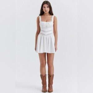 HOUSE OF CB 'Tiffani' White Lace Trim Mini Dress